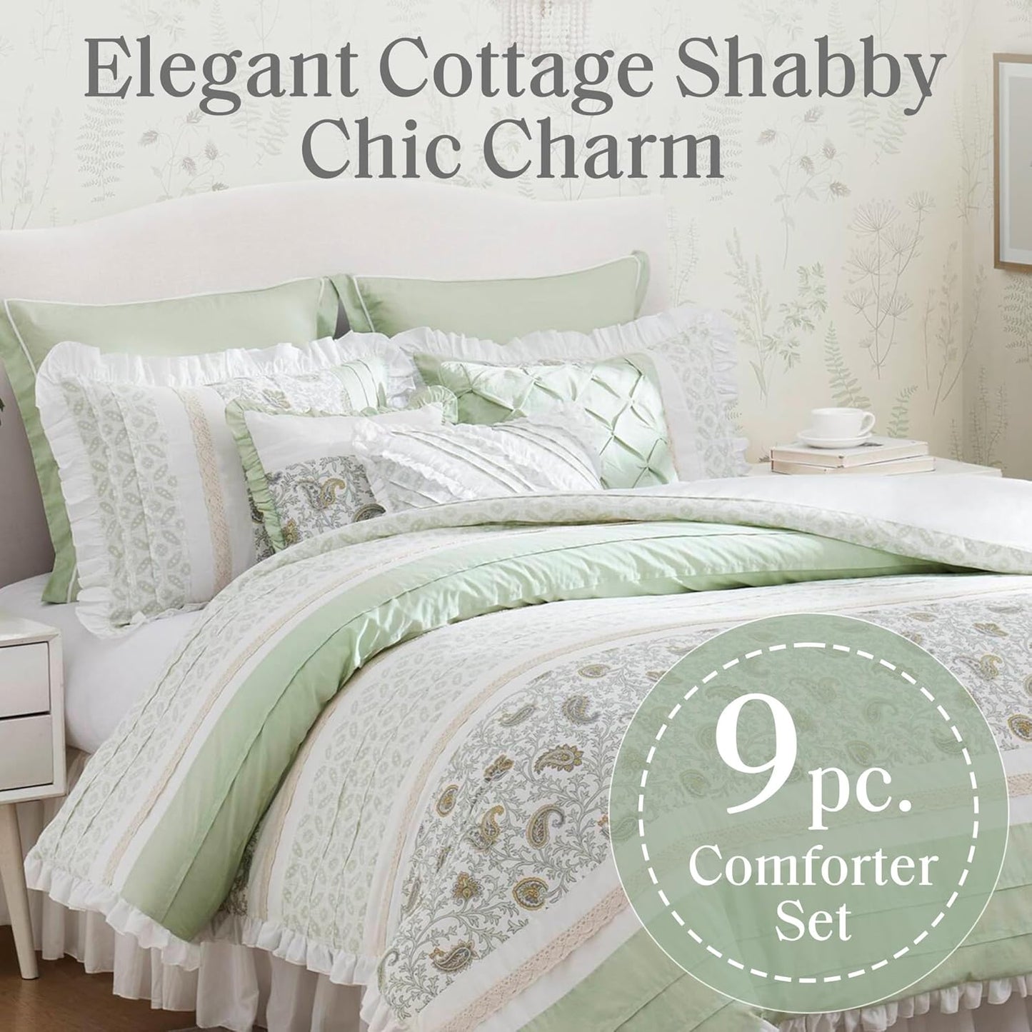 🛏️【Limited-time Special Offer】Madison Park Dawn Pure Cotton Comfort Bedding Set of 9 Items 💎