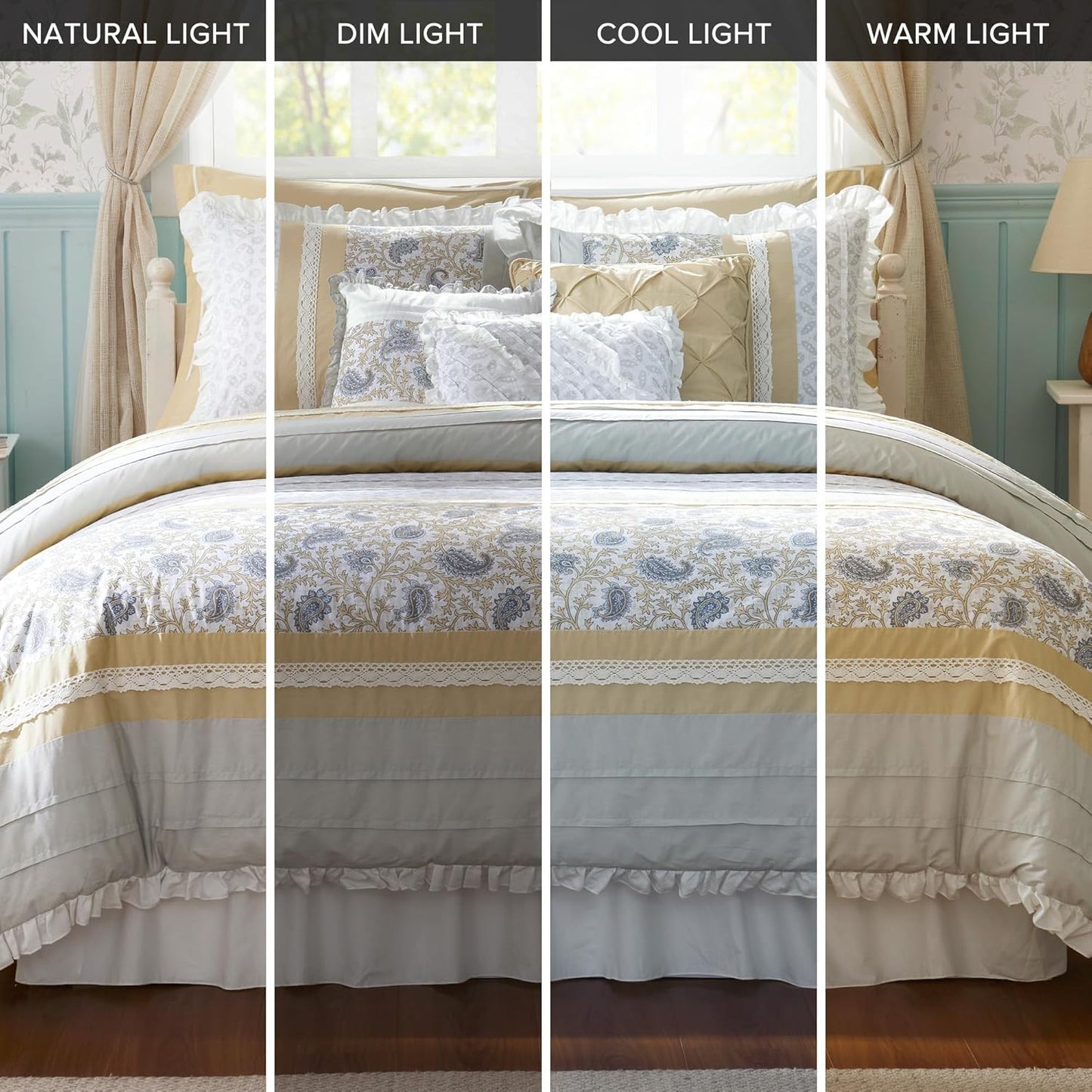 🛏️【Limited-time Special Offer】Madison Park Dawn Pure Cotton Comfort Bedding Set of 9 Items 💎