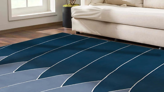 Blue and White Rug - Cotton