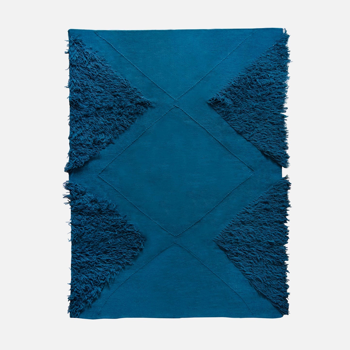 Teal and Blue Rug - Tufted Wool