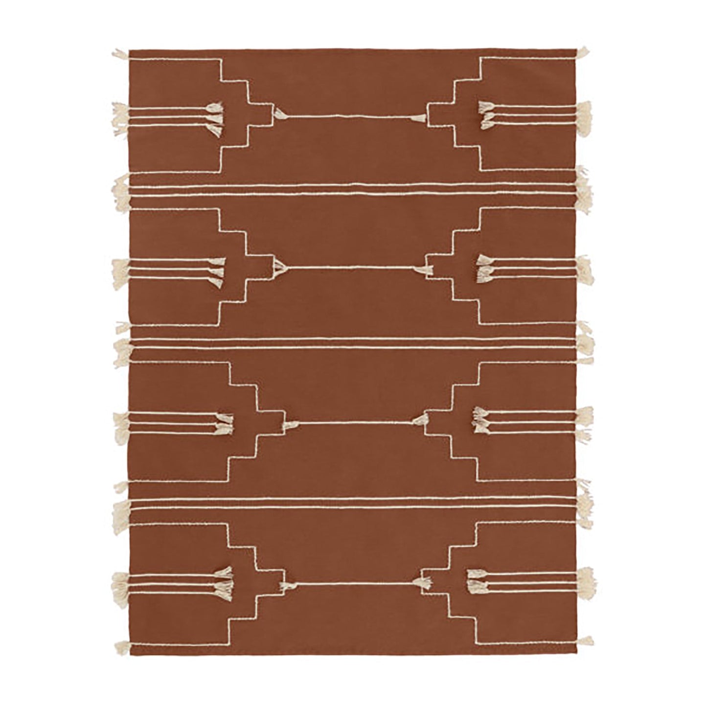 Rust Brown Rug - Wool