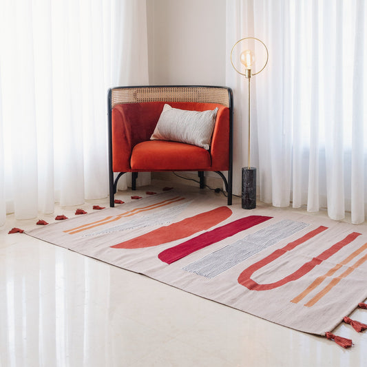 Burnt Orange Rug - Cotton