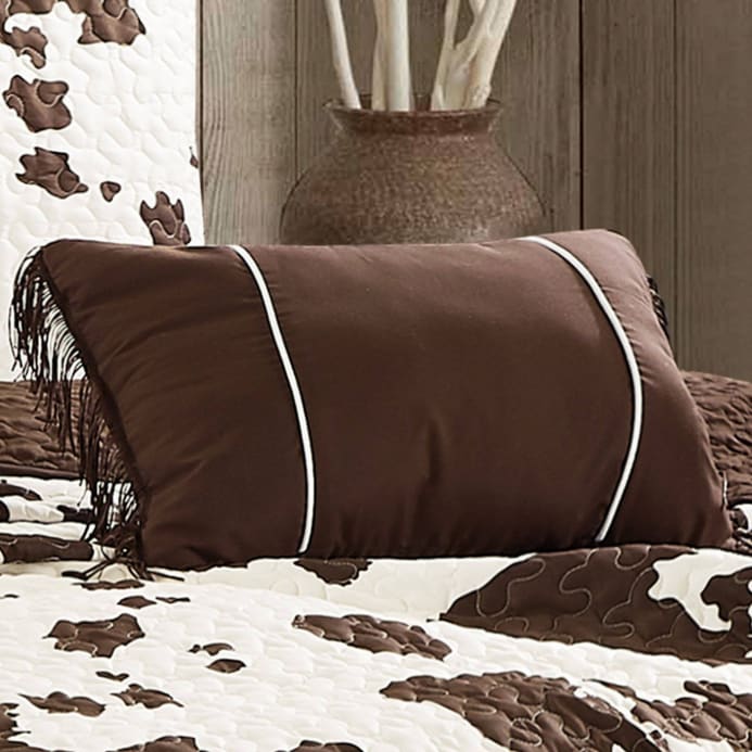 Rustic Cowhide Brown Cow Skull Quilt Set