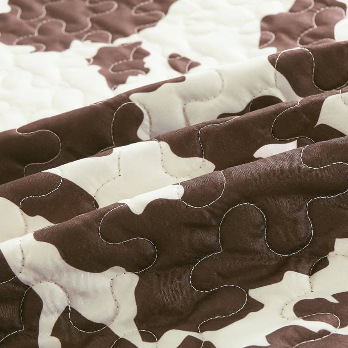 Rustic Cowhide Brown Cow Skull Quilt Set