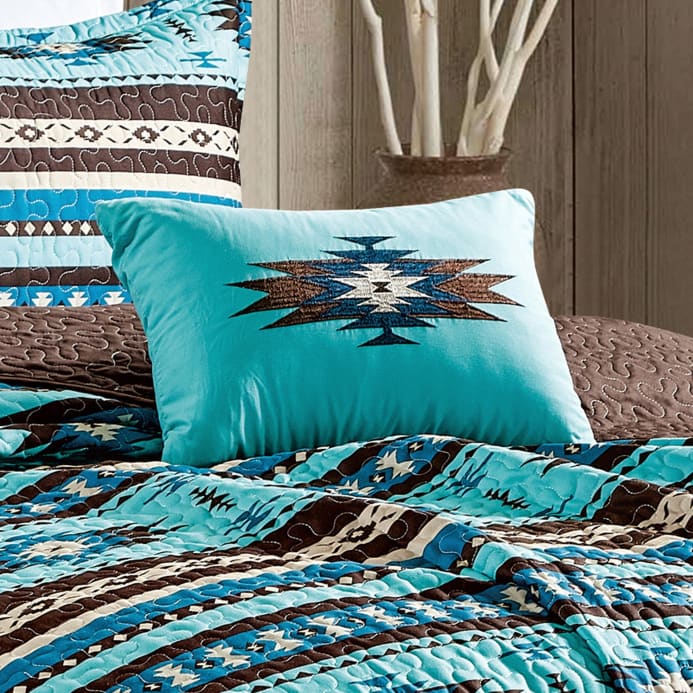 Southwest Turquoise Aztec Quilt Set