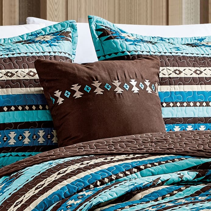 Southwest Turquoise Aztec Quilt Set