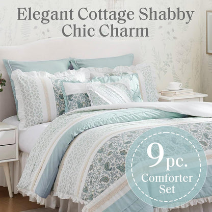 🛏️【Limited-time Special Offer】Madison Park Dawn Pure Cotton Comfort Bedding Set of 9 Items 💎