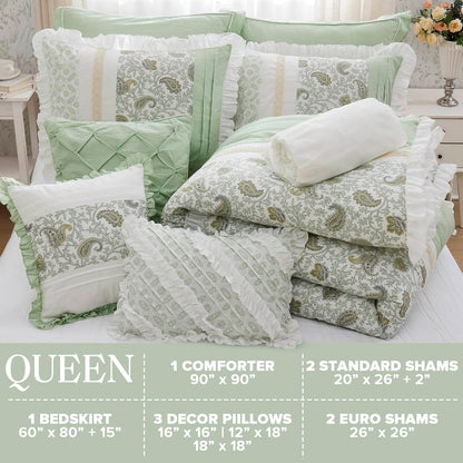 🛏️【Limited-time Special Offer】Madison Park Dawn Pure Cotton Comfort Bedding Set of 9 Items 💎
