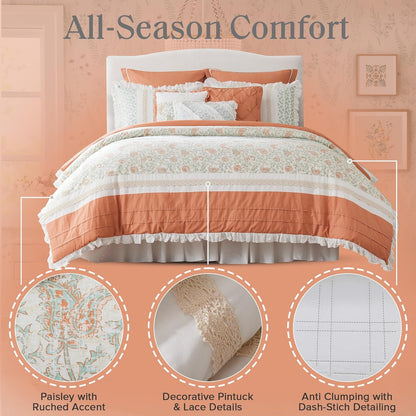 🛏️【Limited-time Special Offer】Madison Park Dawn Pure Cotton Comfort Bedding Set of 9 Items 💎