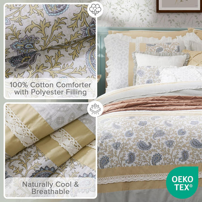 🛏️【Limited-time Special Offer】Madison Park Dawn Pure Cotton Comfort Bedding Set of 9 Items 💎