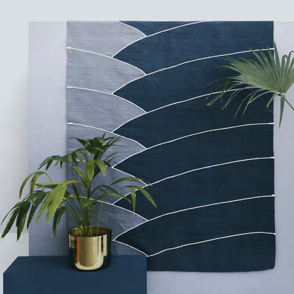 Blue and White Rug - Cotton