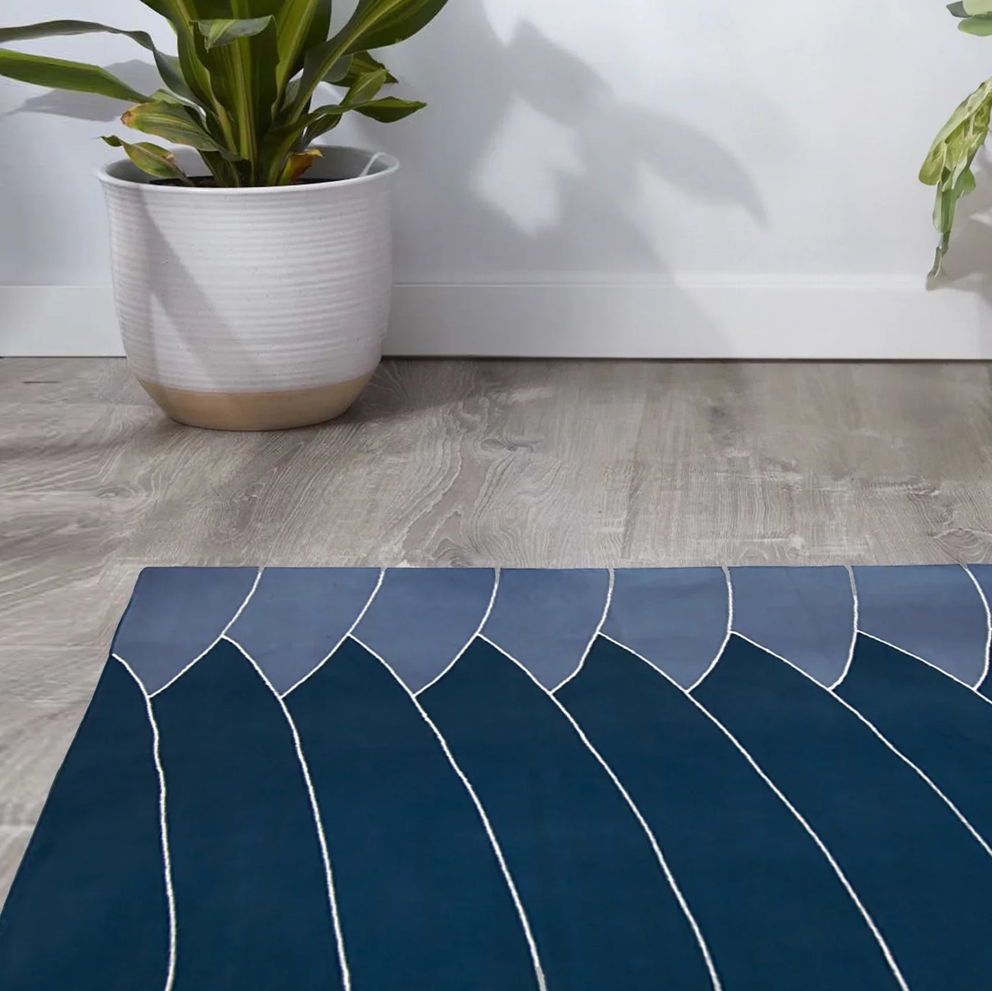 Blue and White Rug - Cotton