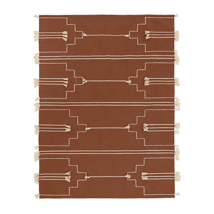 Rust Brown Rug - Wool