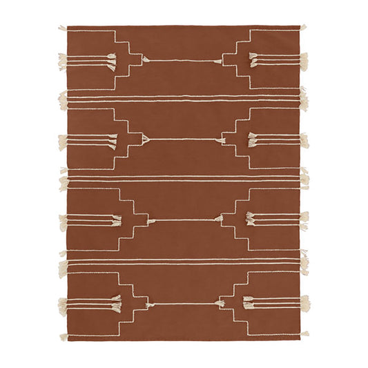 Rust Brown Rug - Wool