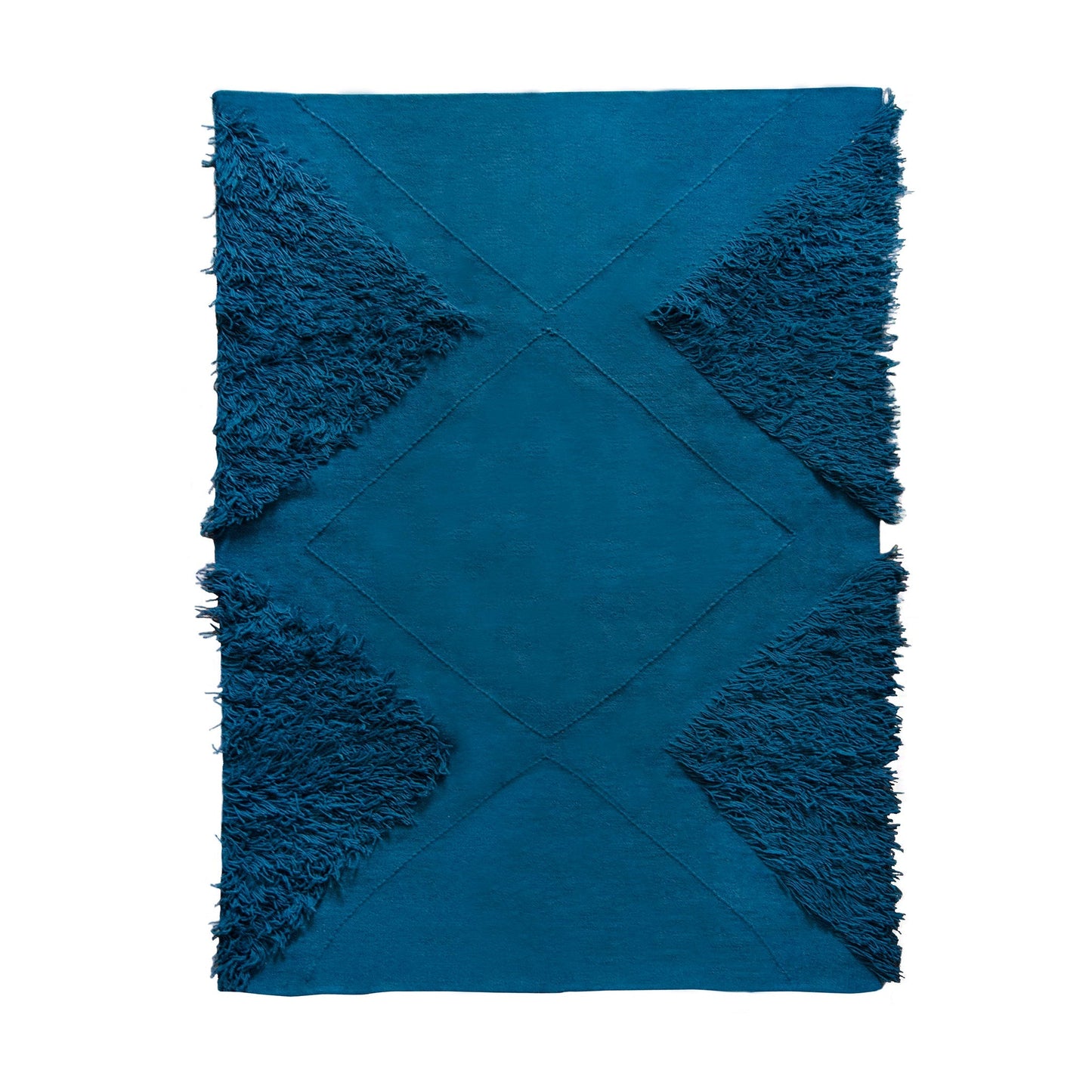 Teal and Blue Rug - Tufted Wool