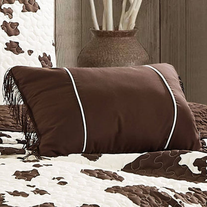 Rustic Cowhide Brown Cow Skull Quilt Set