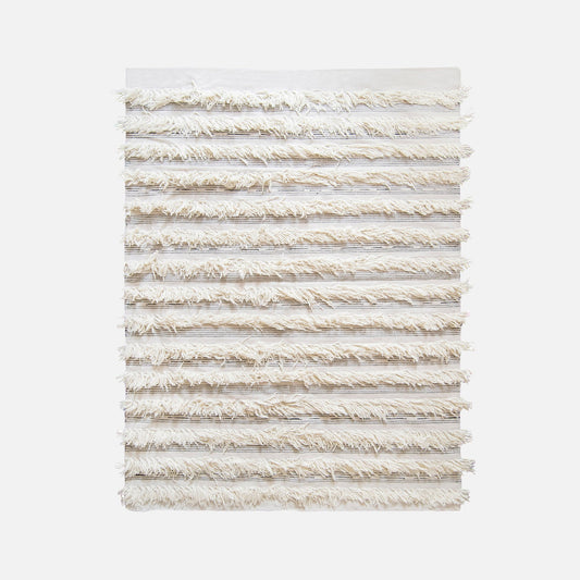 White Area Rug - Boho Wool
